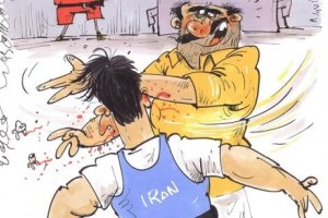 کاریکاتور: مربی پرده گوش وزنه بردار را پاره کرد