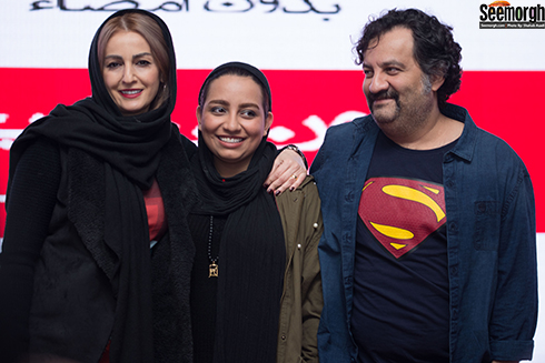 مهراب و نیروانا قاسم خانی و شقایق دهقان در اکران خصوصی بدون تاریخ بدون امضا