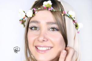 عکس آتلیه ای الناز حبیبی با تاجی از گل!
