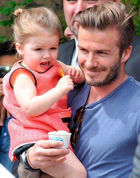 تصاویر دیوید بکام و دخترش هارپر