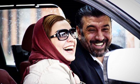عکس علی انصاریان در کنار ماه چهره خلیلی