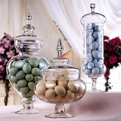 تزیین تخم مرغ سفره هفت سین درون ظروف شیشه ای - مدل شماره 6