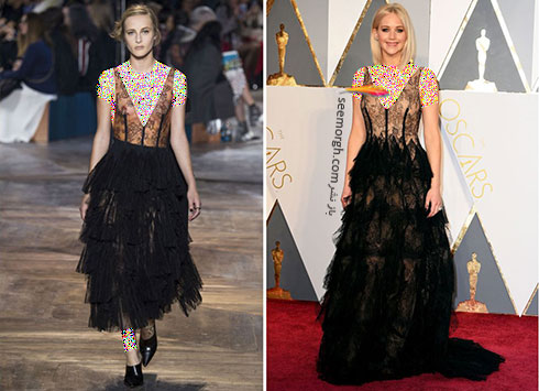 لباس جنیفر لارنس Jennifer Lawrence از برند دیور Dior در اسکار 2016