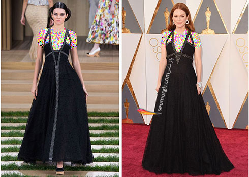 لباس جولین مور Julianne Moore از برند شنل chanel در اسکار 2016
