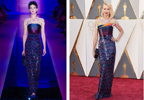 لباس نائومی واتس Naomi Watts از برند جورجیو آرمانی Giorgio Armani در اسکار 2016