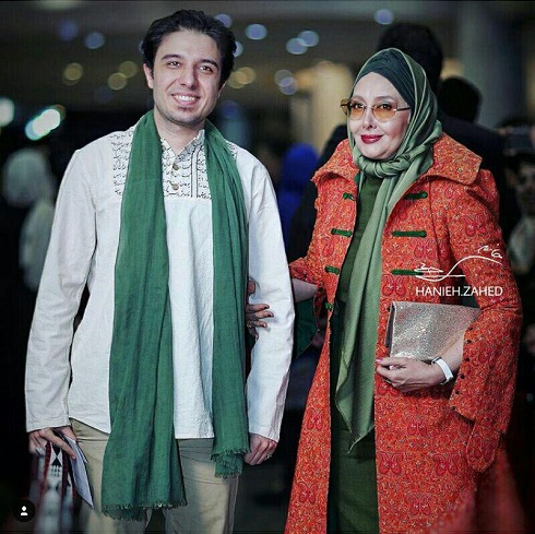 کتایون ریاحی و پسرش در جشن حافظ