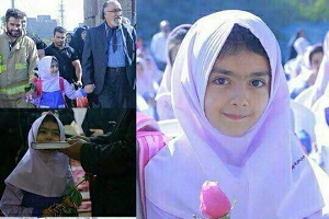 داریوش ارجمند دختر بیت‌الله عباسپور را به مدرسه برد