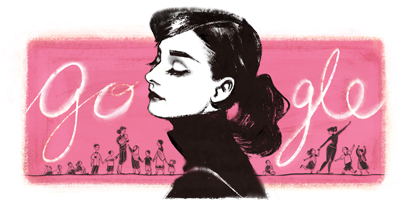عکس آدری هپبورن Audrey Hepburn‎ در لوگوی گوگل
